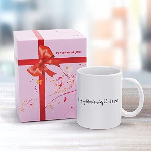 I Am My Beloved's and My Beloved is Mine Funny White Ceramic Coffee Mug 11 oz with Motivational Quote Saying Novelty Coffee Cup Birthday Christmas Xmas Mugs Gifts