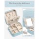 Teacher Appreciation Graduation Gifts - Small Travel Jewelry Box Organizer - Display Case for Girls Women Gift Rings Earrings Necklaces Storage with Mirror Blue