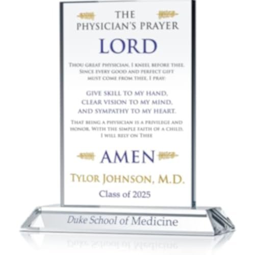 Personalized Physician's Prayer Christian Medical School Graduation Gift Plaque Customized for Son, Daughter, Boyfriend, Girlfriend, Brother, Sister, Husband, Wife or Best Friend