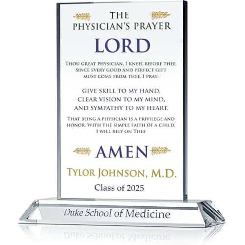 Personalized Physician's Prayer Christian Medical School Graduation Gift Plaque Customized for Son, Daughter, Boyfriend, Girlfriend, Brother, Sister, Husband, Wife or Best Friend