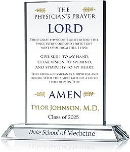 Personalized Physician's Prayer Christian Medical School Graduation Gift Plaque Customized for Son, Daughter, Boyfriend, Girlfriend, Brother, Sister, Husband, Wife or Best Friend