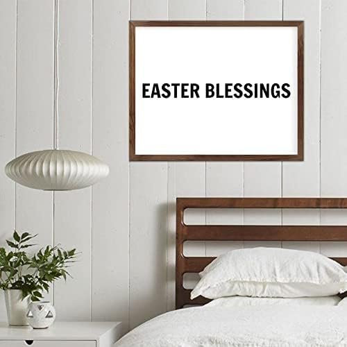 Funny Vintage Wooden Frame Sign 16x20 Inch,Easter Blessings Farmhouse Wooded Sign for Home Entrance Decor Ready to Hang Wall Art Holiday Sign Gifts