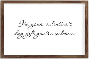 Farmhouse Rustic Wood Framed Signs 8x12 Inch, Your Valentine Day Gift You Welcome Wooden Sign with Frame Wood Sign Wall Plaque Art for Kitchen Dinning Room Home Decor