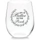Life is Better On The Porch Stemless Wine Glass 11 oz Beer Whiskey Wine Tumblers Drinking Glassware Red & White Funny Birthday Wine Glasses Gift for Wine Lover