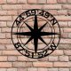 Compass Star Personalized Metal Signs  for Indoor Outdoor Front Door Hanger Metal Wall Art Home Decor