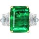 Rectangular Lab Emerald Gemstone Ring Colored Gemstone Men‘s Women’s Gifts Family; Friends Jewelry Birthday Gifts Anniversary Wedding Festival Activities Daily, Size US 5